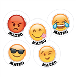 Tarjetitas redondas Emoticones 20u Pers